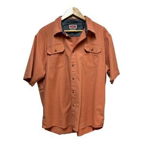 Wranglers Flex Comfort Orange Men's XL Short‎ Sleeve Button Down